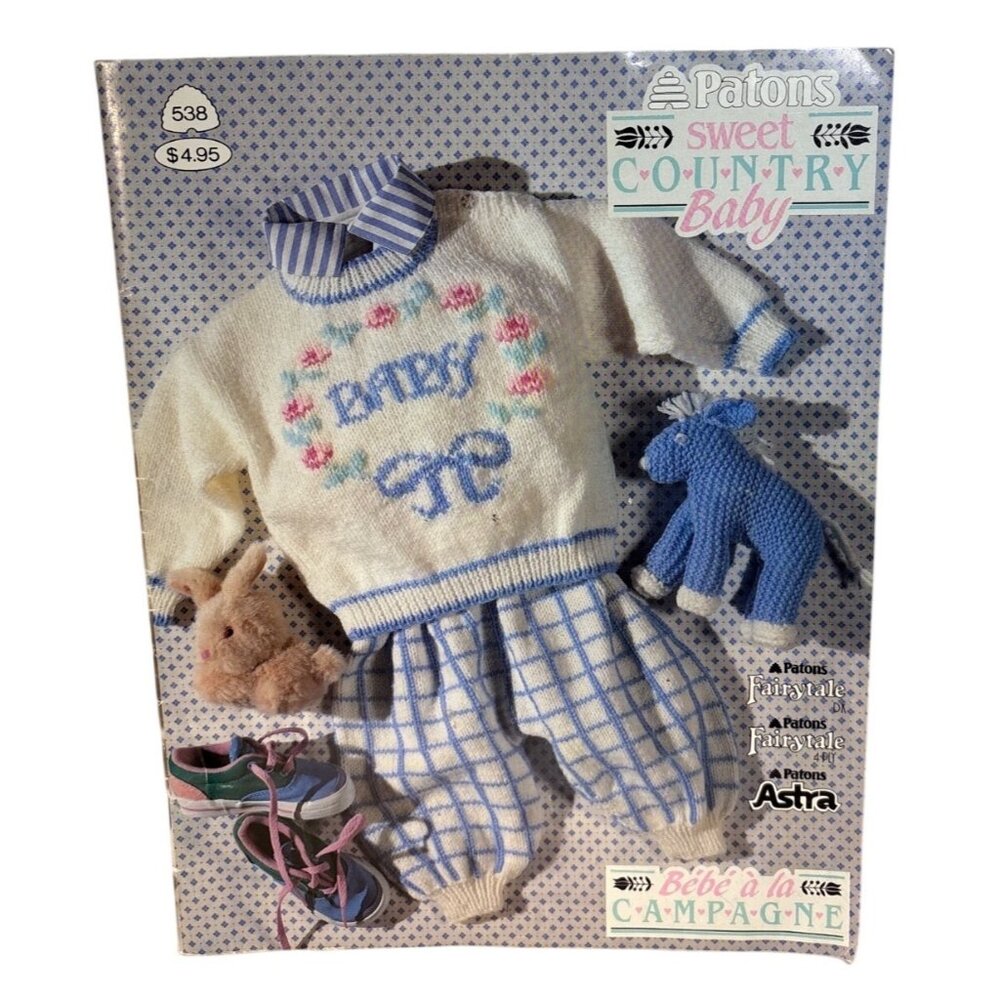 Patons Sweet Country Baby Knitting Pattern Book #538 Vintage